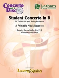 Student Concerto in D for Violoncello and String Orchestra Orchestra sheet music cover Thumbnail